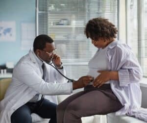 Doctor with patient